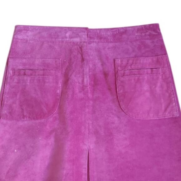 Lilly Pulitzer Hot Pink Washable Suede Pleated Mini Skirt Size 2 Pockets A-Line - Picture 3 of 9